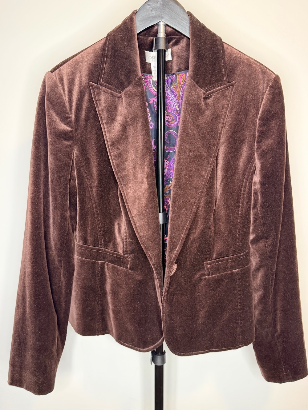 Worthington Chocolate Brown Velvet Blazer